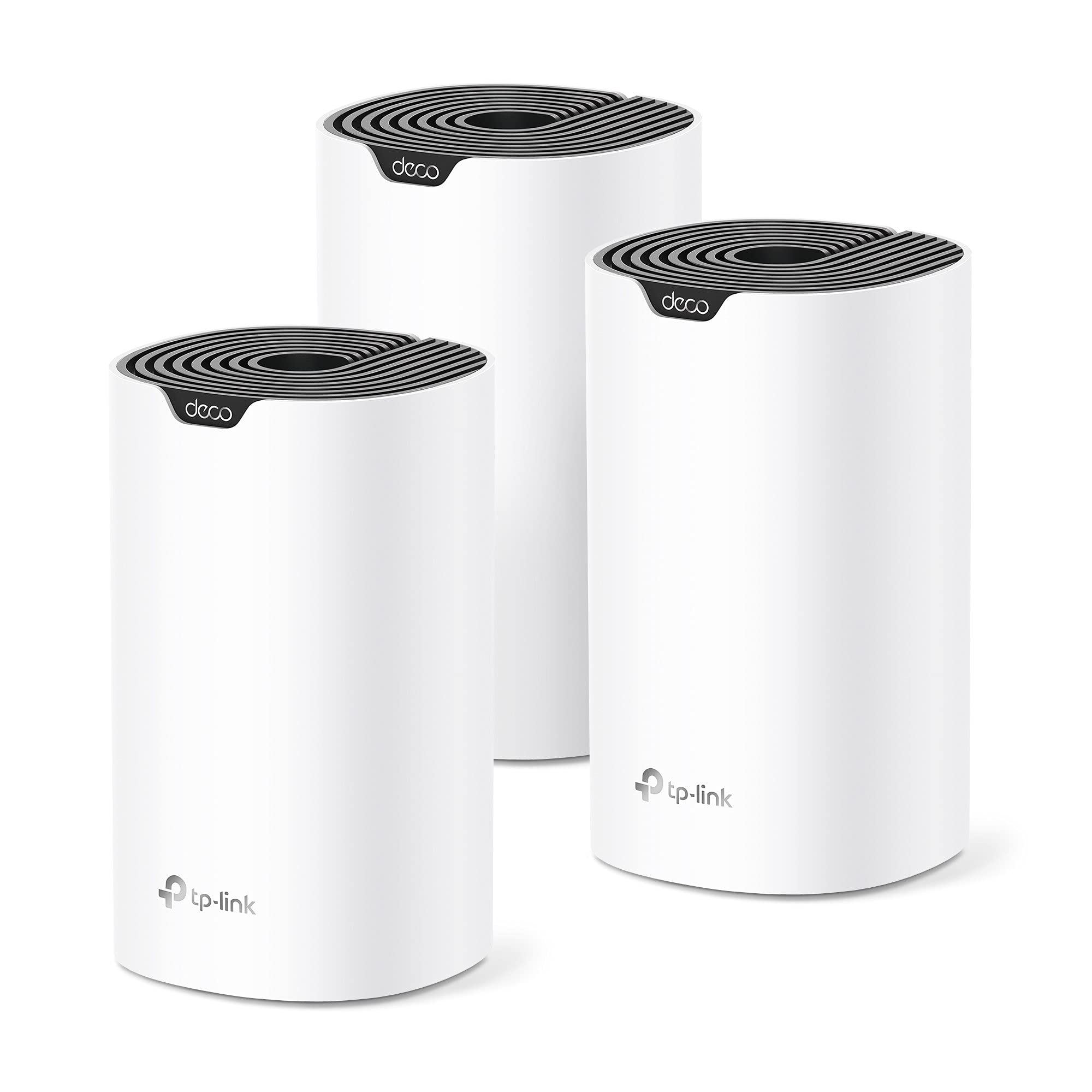 TP-Link "Sistema WiFi Deco Mesh (Deco S4) Hasta 5,500 pies cuadrados. Cobertura, reemplaza enrutador y extensor WiFi, puertos Gigabit, funciona con Alexa, paquete de 3"