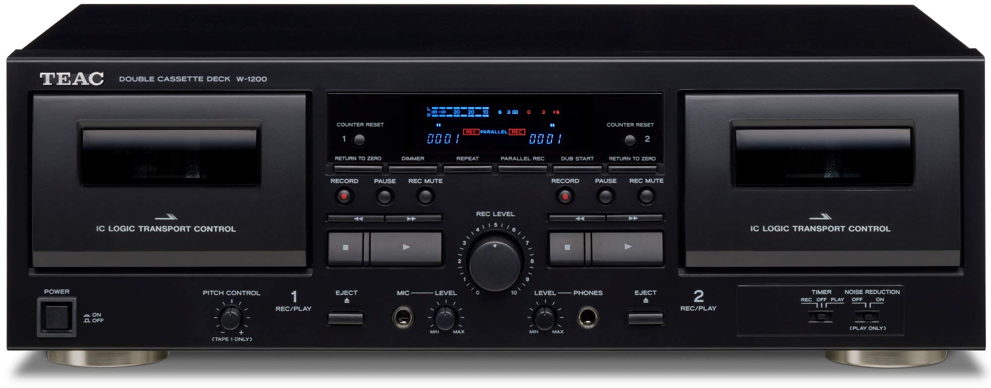 Teac Reproductor de casete doble W-1200 con grabadora/U...