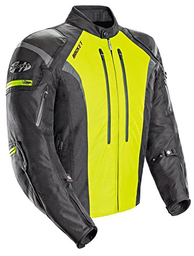 Joe Rocket Chaqueta textil Atomic 5.0 para hombre negra/amarilla de alta visibilidad - 3X-Large