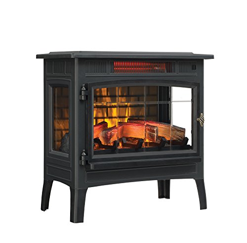 Twin-Star International Estufa de chimenea eléctrica infrarroja 3D Duraflame con control remoto - Calentador portátil de espacio interior - DFI-5010 (Negro)