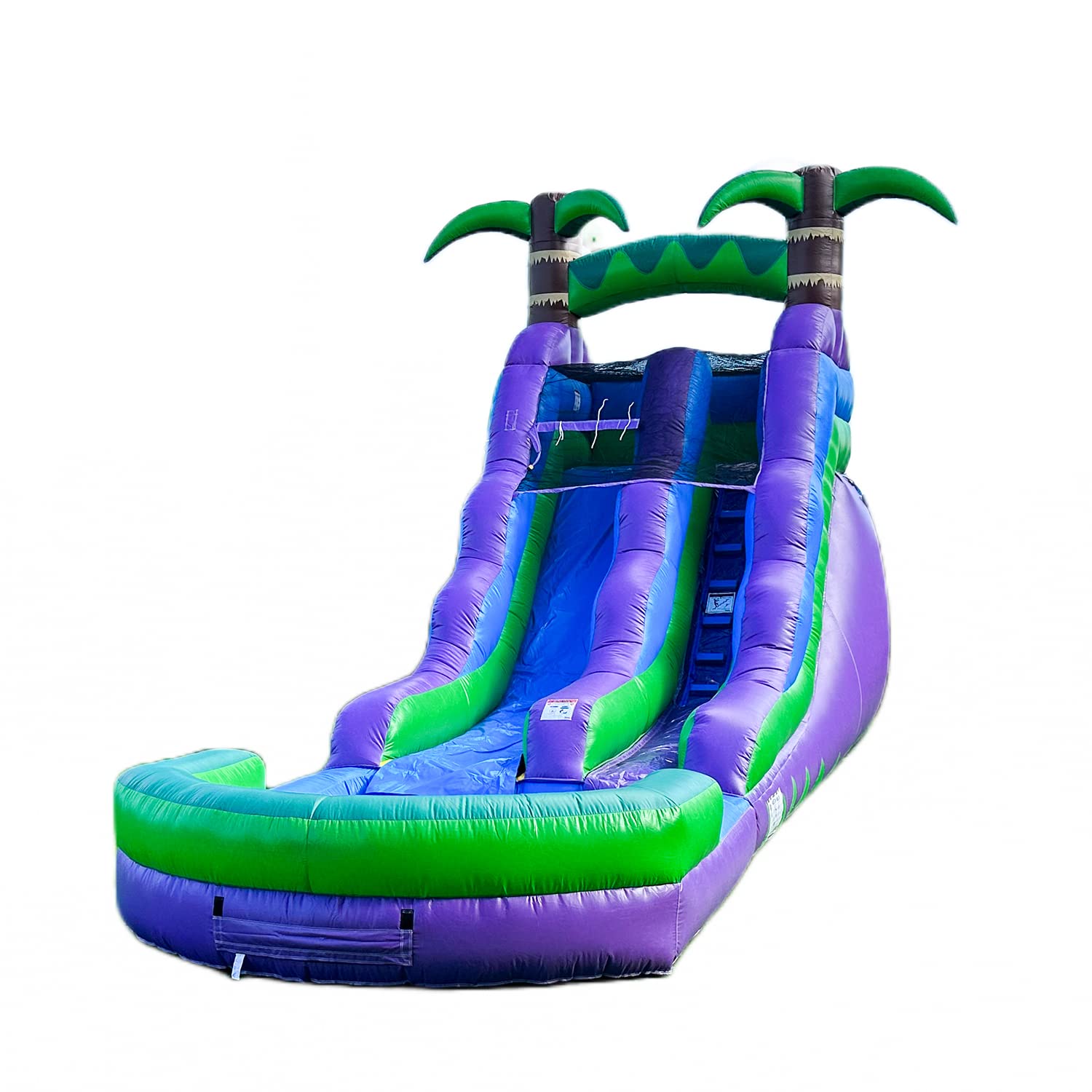 JumpOrange HeroKiddo 16’ Purple Tropical Commercial Grade Water Slide Inflatable with Pool for Kids and Adults (with Blower), Wet Dry Use, Summer Fun