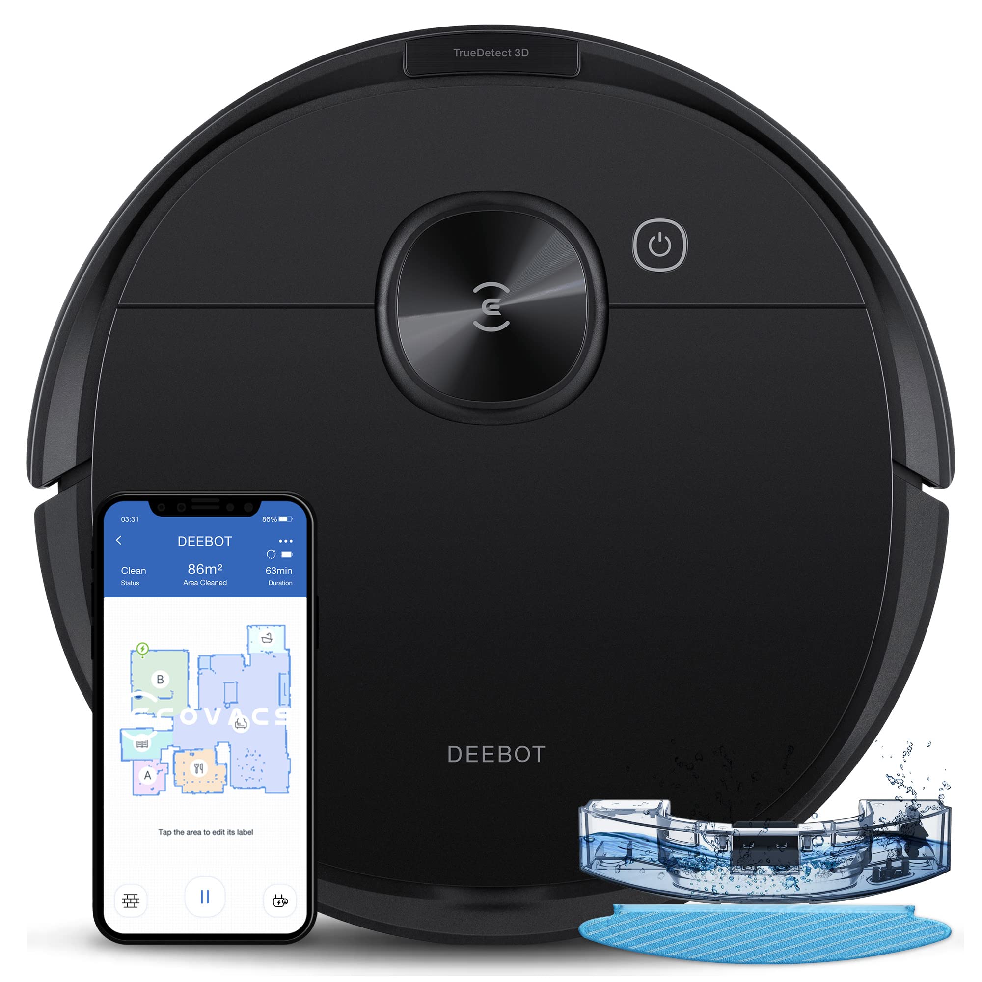 ECOVACS Robot aspirador y trapeador Deebot N8 Pro Serie...