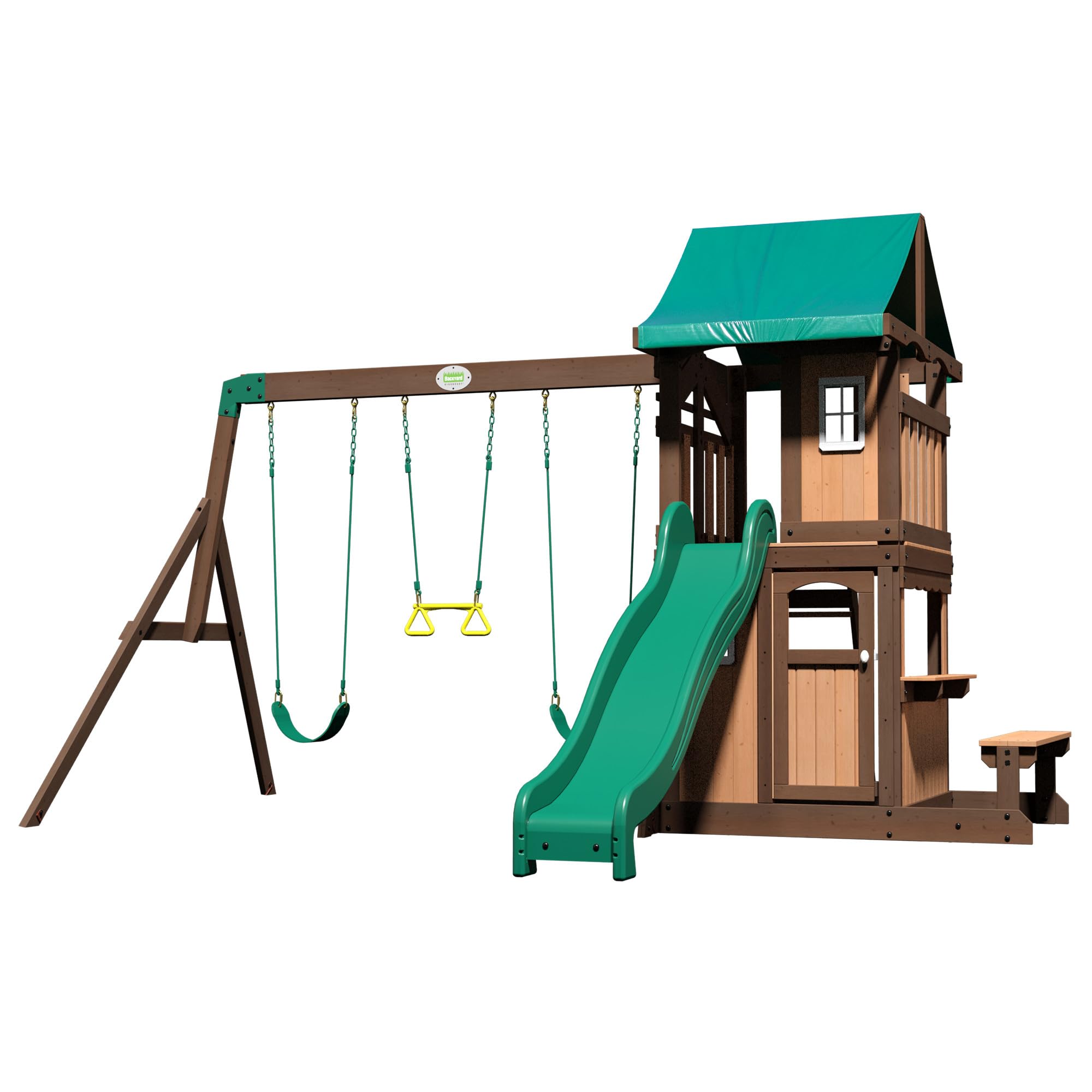 Backyard Discovery Lakewood Cedar Wood Swing Set, Cover...