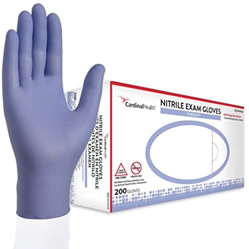 Cardinal Health Guantes de nitrilo Flexal - Caja de 200 | sin polvo | no estéril | Clasificación de quimioterapia