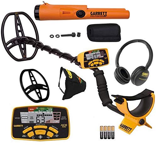 Garrett Detector de metales ACE 400 con bobina de búsqueda impermeable DD y Pro-Pointer AT