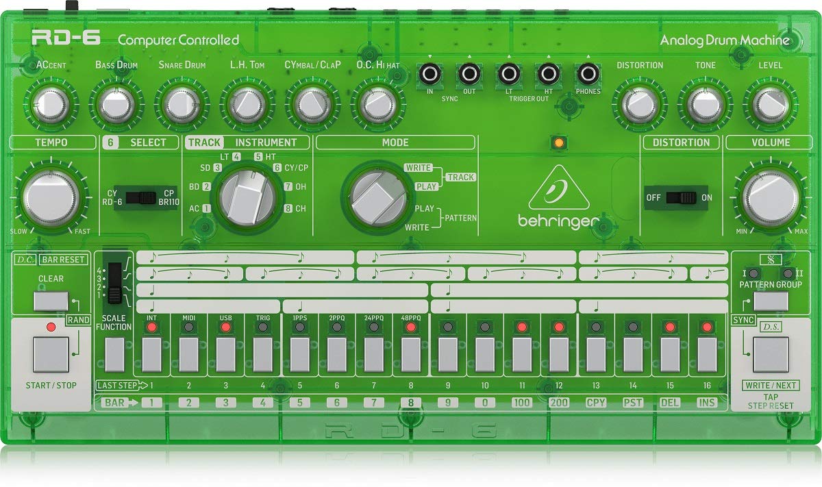 Behringer Caja de ritmos analógica RD-6-LM - Verde translúcido