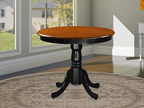 East West Furniture - DROPSHIP East West Furniture ANT-BLK-TP Mesa de comedor antigua - Superficie de mesa de cerezo y patas ...