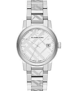 Burberry Reloj de pulsera unisex de acero inoxidable suizo 38 mm BU9037