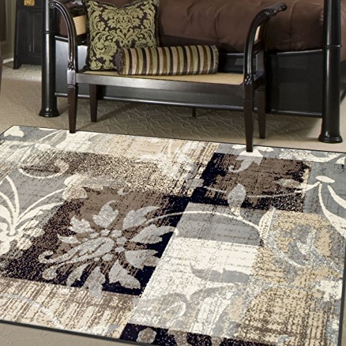 SUPERIOR Pastiche Contemporary Floral Patchwork Polipro...