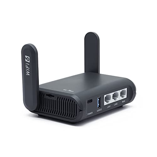  GL.iNET GL-AXT1800 (Slate AX) Extensor/repetidor de enrutador de viaje Wi-Fi 6 portátil para hotel y red pública | Cliente y servidor VPN | Conector entre WiFi y Ethernet | OpenWrt 21.02| Puerto USB...