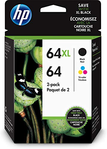 HP Paquete combinado de 2 cartuchos de tinta 64 CLR/64X...