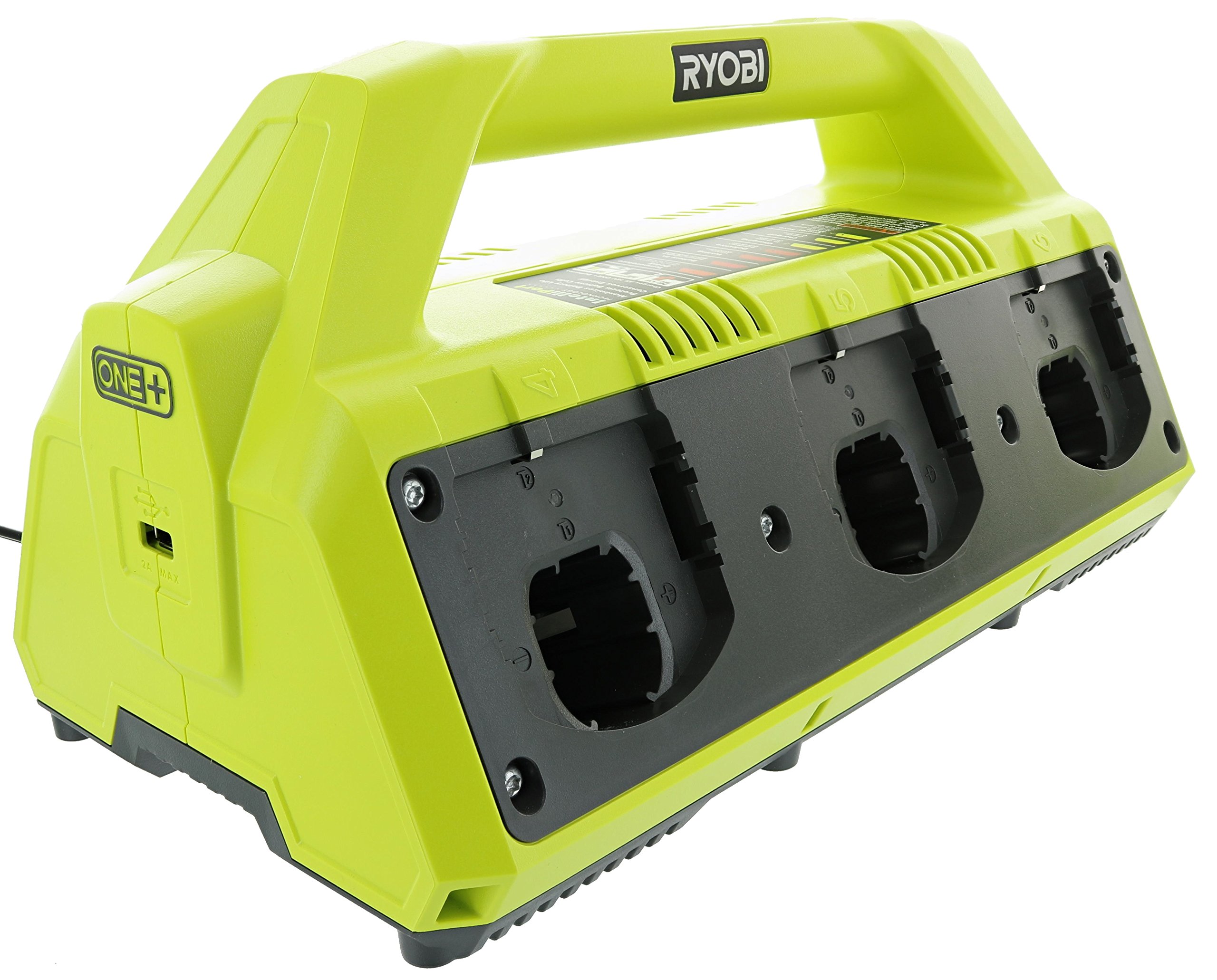 Ryobi Supercargador de batería de iones de litio P135 de 18 V One+ de 6 puertos (baterías de 18 V no incluidas/cargador solamente)